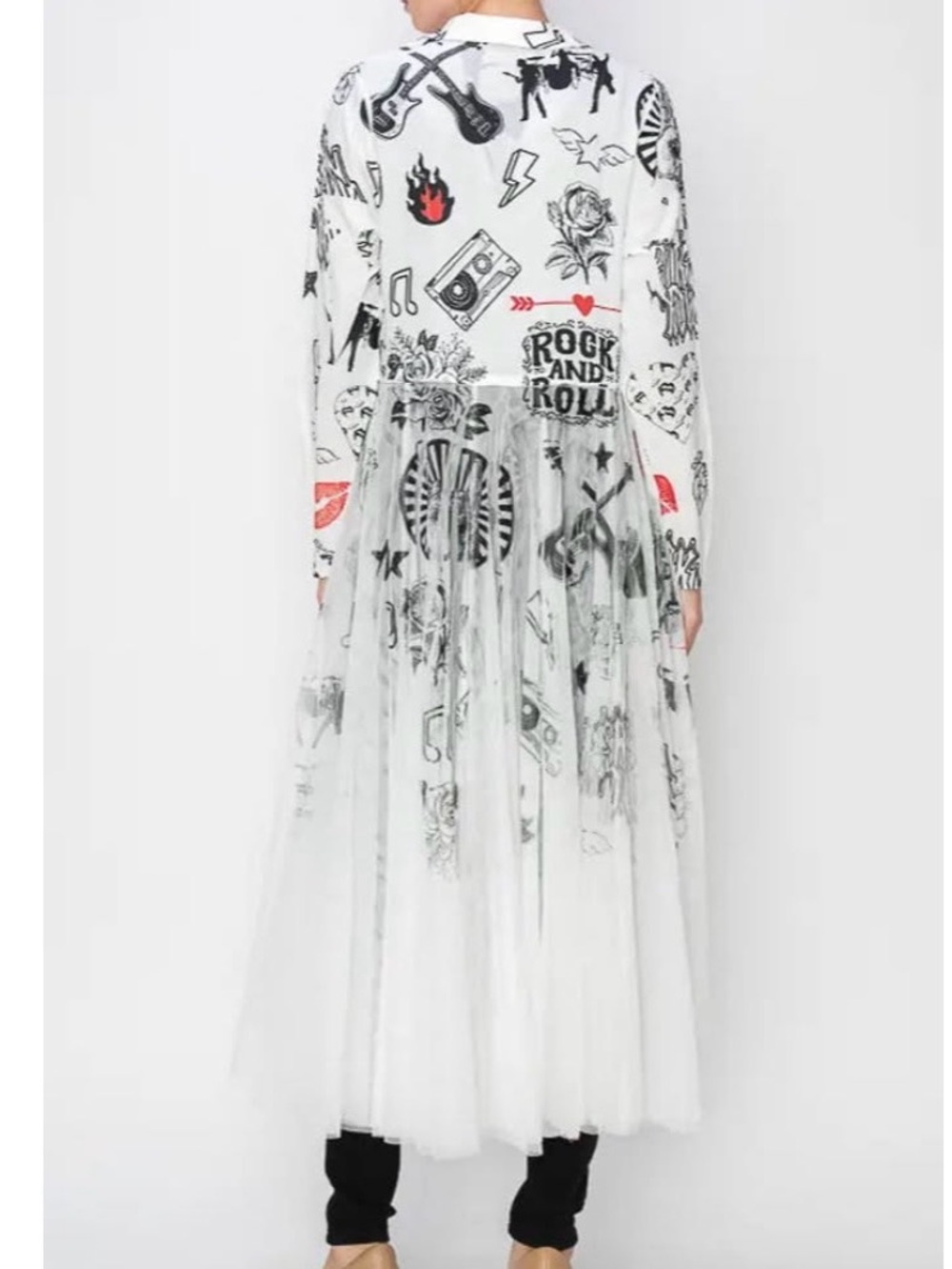 Elevated rock ‘n’ roll blazer with tulle Small